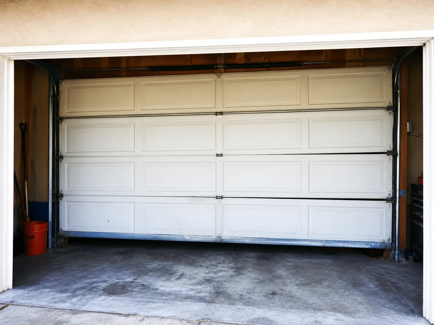 Garage door condition before service Garage door before repair service in Channelview